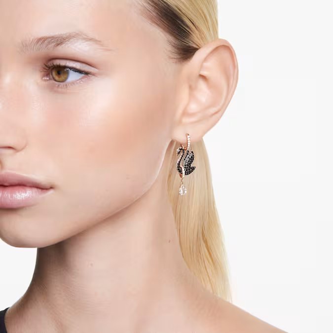 Swan drop earrings